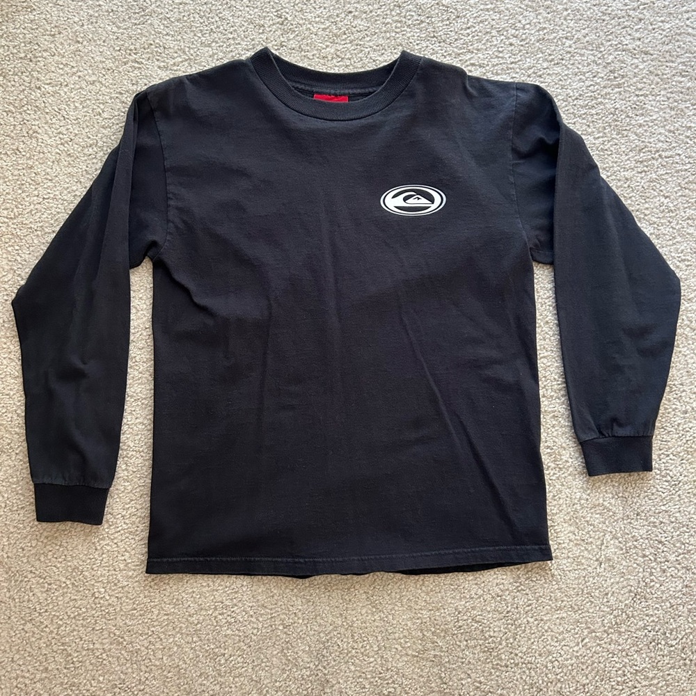 Quiksilver Black Long Sleeve T-Shirt with Logo - Picture 9 of 9